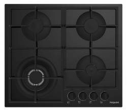 Встраиваемая варочная панель Газовая Hotpoint HG 62FA/BK, 58,5 см, цвет Чёрный
