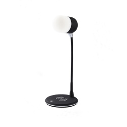 Настольный светильник с ЗУ и колонкой Promate LumiQi (black)
