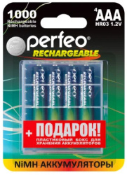 Аккумулятор Perfeo AAA1000mAh/4BL+BOX