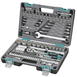 Набор инструментов STELS 1/2", 1/4", CrV, пластиковый кейс 82 предм.