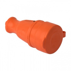 Штепсель (разъем) с загл. каучук EKF 2P+E 1x16A 220-240V IP44 оранж.