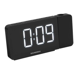 Радиочасы Soundmax SM-1539 с проекцией Black