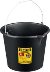 Ведро Stayer STRONG 12 л, строительное пластиковое ведро