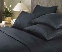 Простыня на резинке Verossa Stripe 180/200/20 Black Сатин 730589