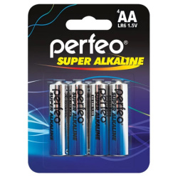 Эл.питания Perfeo LR6/4BL AA (1BL-4шт) Super Alkaline