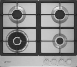 Встраиваемая варочная панель Газовая Indesit THPM 642 W/IX/I, 58 см, цвет Нержавеющая сталь