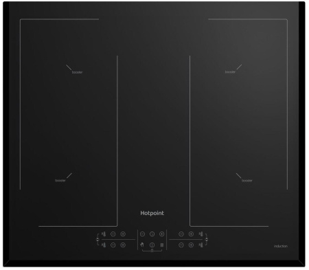 Встраиваемая варочная панель Индукционная Hotpoint HB 1560B2 BA, 59 см, цвет Чёрный