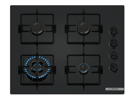 Встраиваемая варочная панель Газовая Bosch POH6B6K30, 59 см, цвет Чёрный