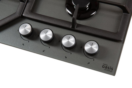 Встраиваемая варочная панель Газовая Oasis P-GG (F), 61 см, цвет Серый
