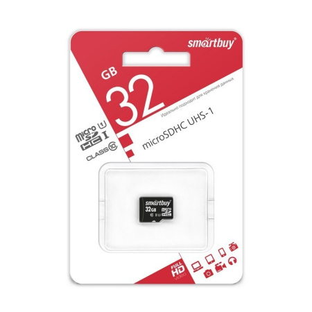 Карта флеш-памяти Smart Buy microSD 32GB Class 10 - UHS-I - Без адаптера