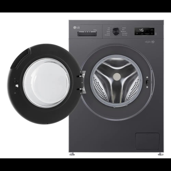 Стиральная машина с фронтальной загрузкой LG F2Y1WS5J, Max загрузка - 6,5кг, Max отжим - 1 200об/мин., цвет Серый