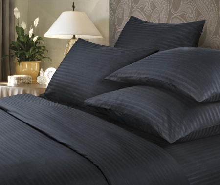 Простыня на резинке Verossa Stripe 140/200/20 Black Сатин 730587