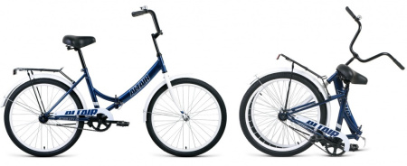 Велосипед Altair City 24 (24" 1 ск. рост 16" скл.) 2019-20 темно-синий/серый