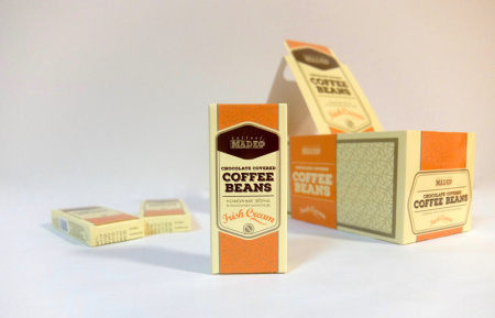 Кофейные зёрна Madeo Irish Cream в молочном шоколаде 25 гр. (коробка 360 шт.)