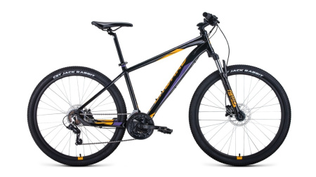 Велосипед Forward Apache 27.5 3.0 disc (27.5" 21ск. рост 17") 2020-21 черный/оранжевый
