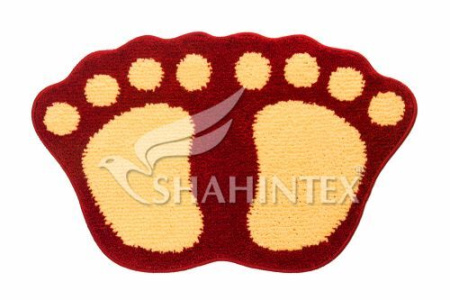 Коврик Shahintex Лапки Microfiber совмещенные 50*80 Красный 20