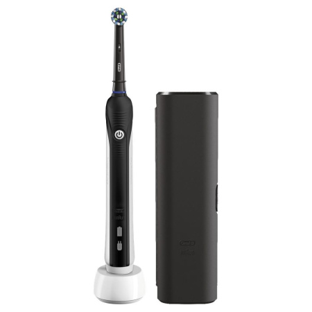 Электрическая зубная щетка ORAL-B PRO 750 D16.513.1UX Cross Action Black (Чёрный) + Travel Case (Черный)