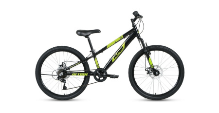 Велосипед Altair AL 24 D (24" 7 ск. рост 12") 2020-21 черный/зеленый