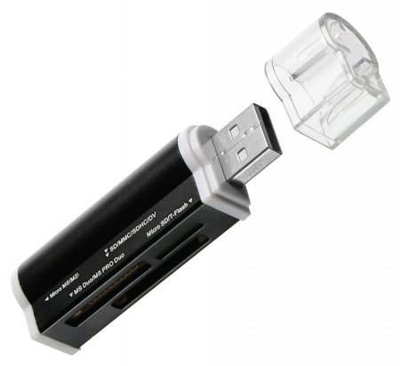 Карт-ридер USB2.0 Buro BU-CR-3101 черный 