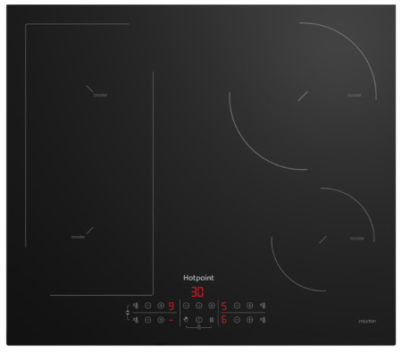 Встраиваемая варочная панель Индукционная Hotpoint HB 1560B NE, 59 см, цвет Чёрный