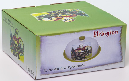 Блюдо для блинов Elrington Итальянский дворик с крышкой 23 см 110-07121