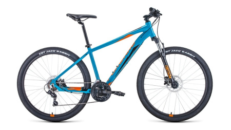 Велосипед Forward Apache 27.5 3.0 disc (27.5" 21ск. рост 21") 2020-21 бирюзовый/оранжевый