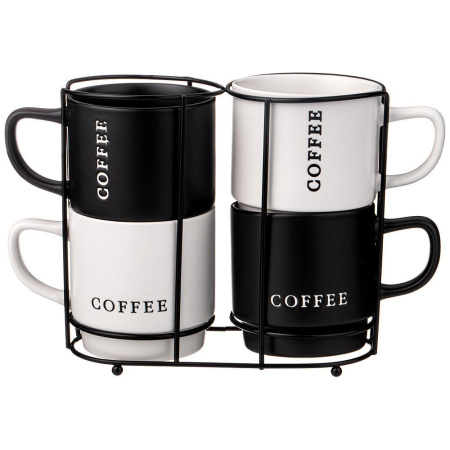 Набор кружек Lefard Men's Club 4 пр. 380 мл на подставке 260-909
