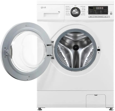 Стиральная машина с фронтальной загрузкой LG F1096TD3, Max загрузка - 8кг, Max отжим - 1 000об/мин., цвет Белый