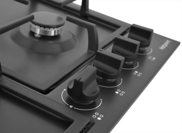 Встраиваемая варочная панель Газовая Hotpoint HGMT 642 BL, 58,5 см, цвет Чёрный