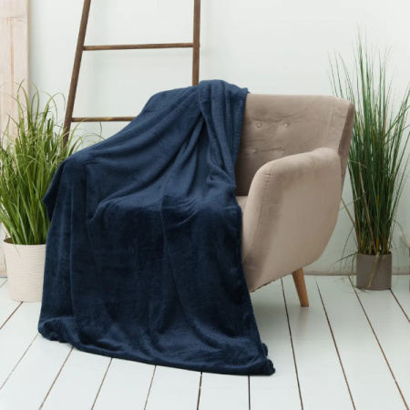Плед Casa Conforte Nonna Inspiration 220х240 микрофибра темно-синий 6154614