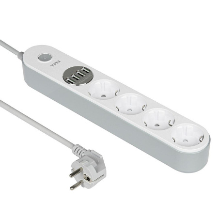 Сетевой фильтр с USB зарядкой TFN POWER 6 White