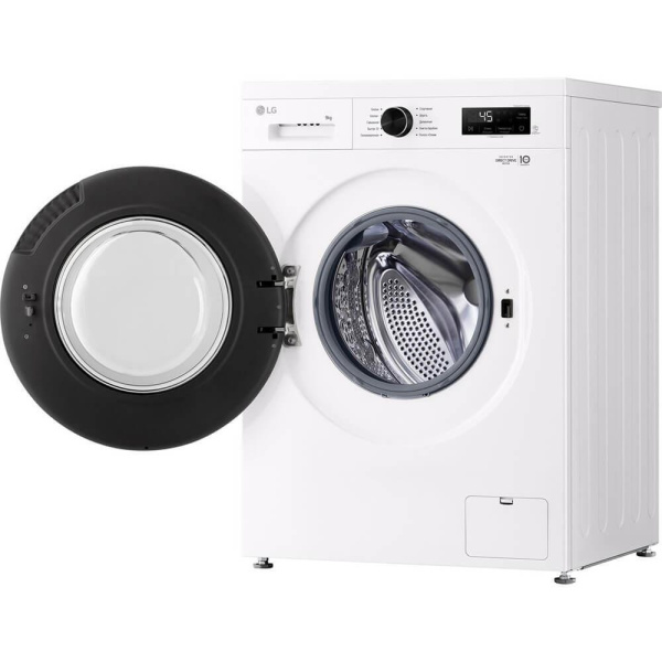 Стиральная машина с фронтальной загрузкой LG F2Y1VS5W, Max загрузка - 9кг, Max отжим - 1 200об/мин., цвет Белый