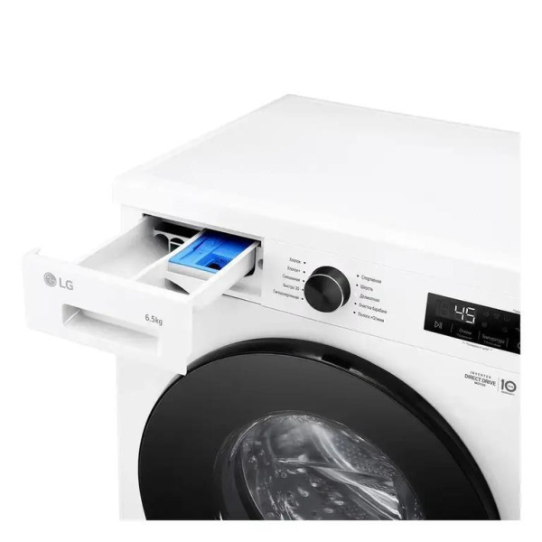 Стиральная машина с фронтальной загрузкой LG F2Y1WS5W, Max загрузка - 6,5кг, Max отжим - 1 200об/мин., цвет Белый