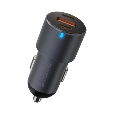 Авто З/У Deppa USB A + 2хUSB-C PD QC 3.0 60W Grey