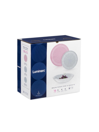 Набор столовый Luminarc Brushmania Pink&Granit 18 пр. V0203