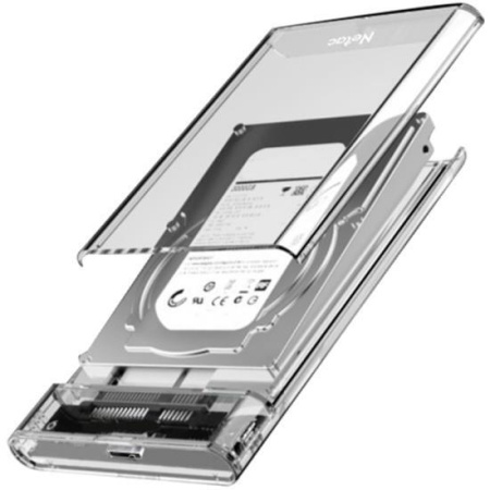 Внешний корпус Netac WH11 для HDD/SSD, 2.5", пластик прозрачный (USB 3.0 /Type C / Type C)