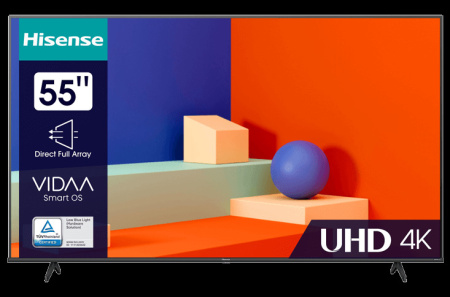  55" (140см) Телевизор Hisense 55A6K, SMART, UHD 4K 3840x2160, Цвет Чёрный