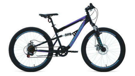 Велосипед Forward Raptor 24" 2.0 disc (24" 6ск. рост 15") 2019-20 черный/фиолетовый