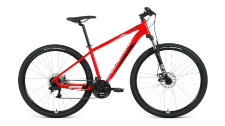 Велосипед Forward Apache 29 2.2 S disc (29"  21ск. рост 19") 2020-21 красный/серебристый