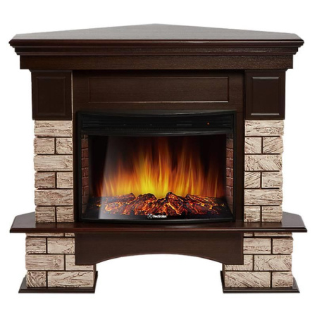 Портал Firelight Forte Wood 25U камень коричневый, шпон темный дуб