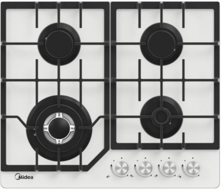 Встраиваемая варочная панель Газовая Midea MG643TGW, 60 см, цвет Белый