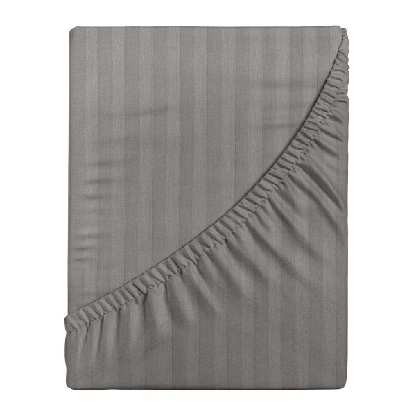 Простыня на резинке Verossa Stripe 180/200/20 Gray Сатин 743306