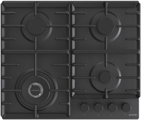 Встраиваемая варочная панель Газовая Gorenje GW642SYB, 60 см, цвет Чёрный