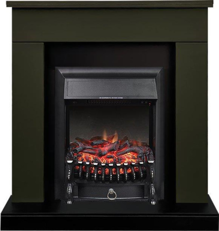 Каминокомплект: Портал Bergen STD SFT темная олива с очагом Royal Flame Fobos FX Black