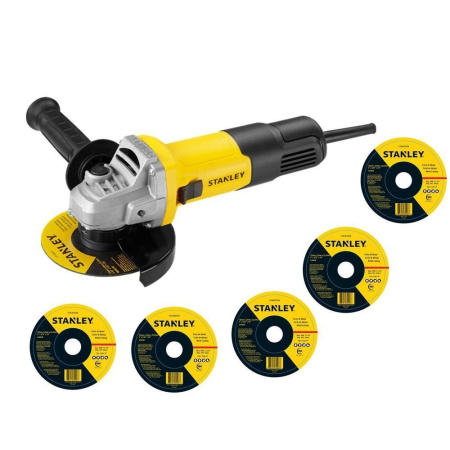 Углошлифовальная машина Stanley SG7125D (5 кругов в комплекте)