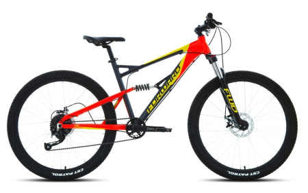 Велосипед Forward Flare 27.5 2.0 disc (27.5"  9ск. рост 18") 2020-21 темно-серый/красный