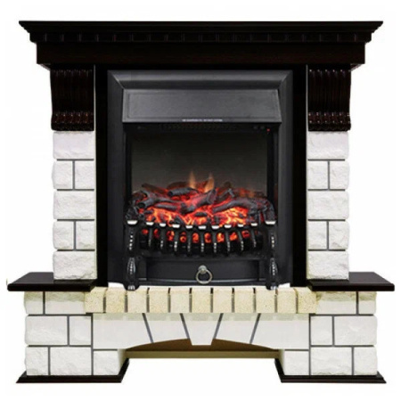 Каминокомплект: Портал Pierre Luxe венге с очагом Royal Flame Fobos FX Black