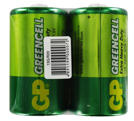 Эл.питания GP Greencell D R20-2P-2BL