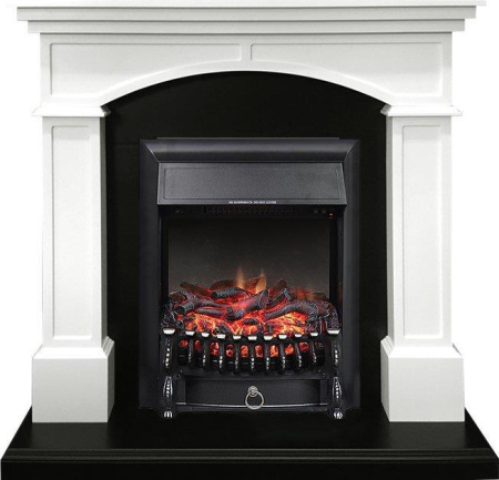 Каминокомплект: Портал Langford STD белый, черный с очагом Royal Flame Fobos FX Black