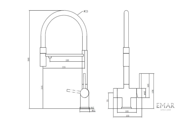 Смеситель Emar 7024 Satin